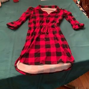 Red and black checked dress size small